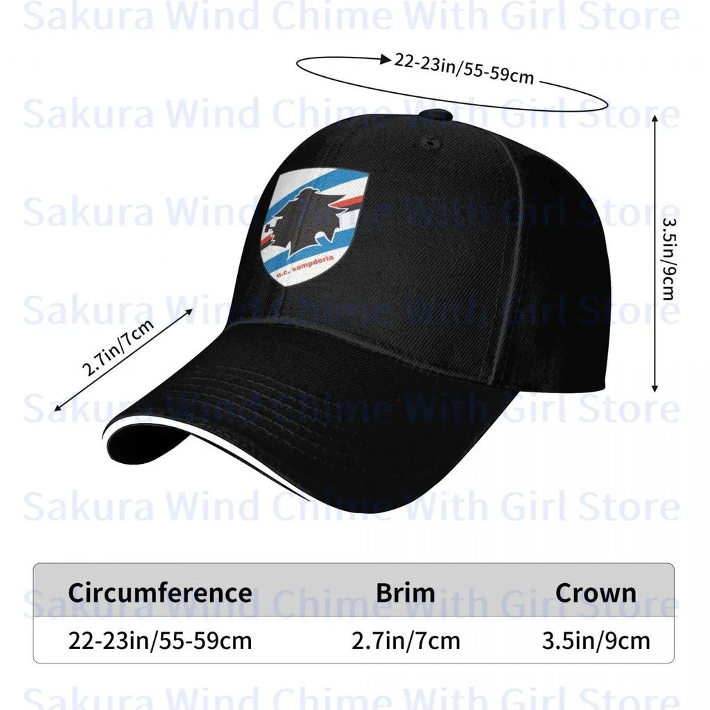 Módní baseballová čepice Sampdoria pro unisex POLYESTEROVÉ klobouky Nastavitelný klobouk Ležérní klobouk pro řidiče kamionu