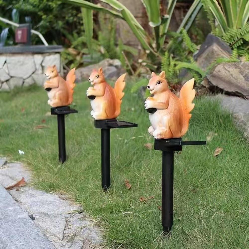 Ground Insertion Solar Animal Lamp Cute Rabbit Squirrel Lawn Light Outdoor Solar Light  Outdoor