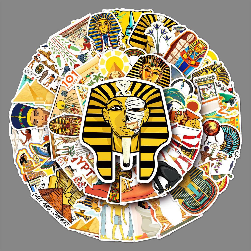 50 Ägyptische Graffiti Personalisierte Outdoor Cartoon Pyramide Mumie Handyhülle Kofferaufkleber Wasserdicht