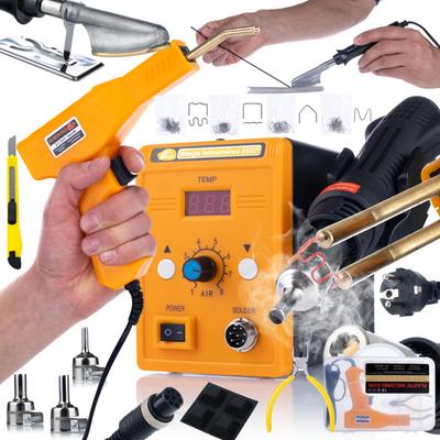 Conjunto de Estação de Solda Hot-Air 858D – Alta Potência 700W | Conjunto de 3 Bicos | Ferro de Solda e Grampeador de Plástico