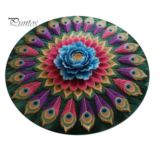 Artistic Door Rug Peacock Indoor Mat Non Slip Front Colorful Decorative Animal Feathers Floor Area for Entryway Living Room Bathroom Sturdy