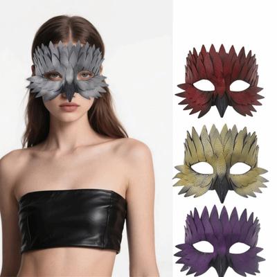 Barevná párty maska Kožená maska s peřím Kreativní maska na oči Kostýmová párty