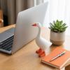 Magnetic Duck Key Holder, 6.7 Inch White Resin Table Goose Statue with Strong Magnet for Keys And Small Metal Items, Cute Decorative Organizer for