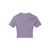 Nike Zenvy Ribbed Short Sleeve Crop Top with Quick-Dry Technology Women Tops Dawn-Deep-Purple FN7468-509