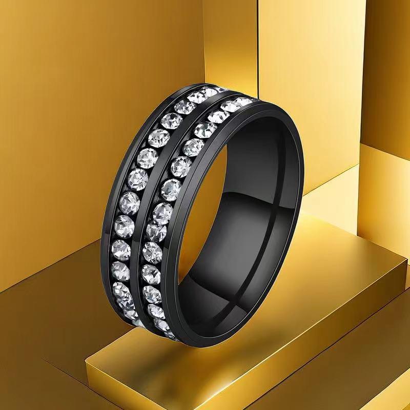 Stainless Steel Titanium Women's Ring - No-Fade, Niche Design, Ins Style, Diamond-Plated Gold-Plated, Plain Ring