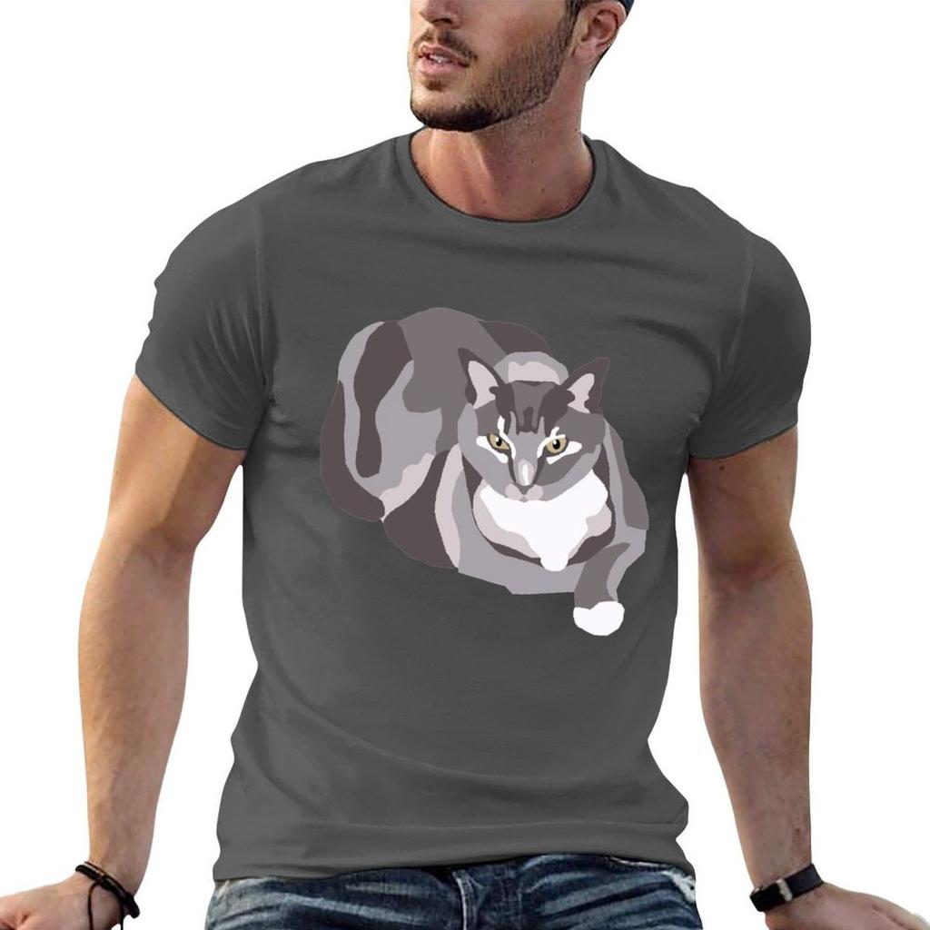 Camiseta Masculina Com Estampa De Gato Preguioso E Irritado Camiseta Masculina De Algodo Pacote De Camisetas De Algodo