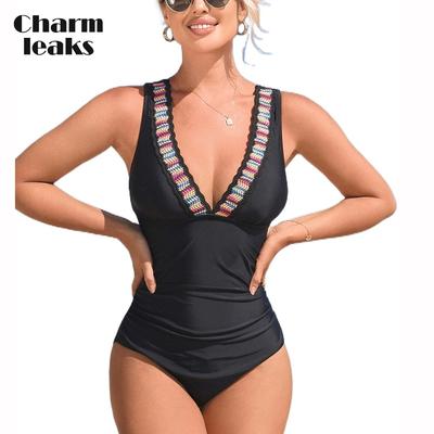 Maiô de uma peça feminino colorido alça de ombro gola V maiô sexy monokini roupa de banho S-XL