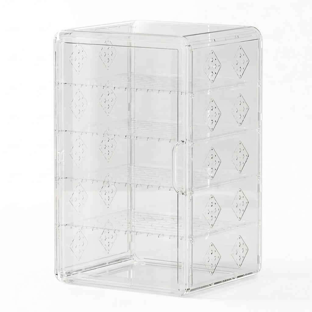 Clear Plastic Bread Storage Container with Magnetic Door Counter Display 16.93 X 10.63 X 9.45Inch for Bakery Cookies Donuts