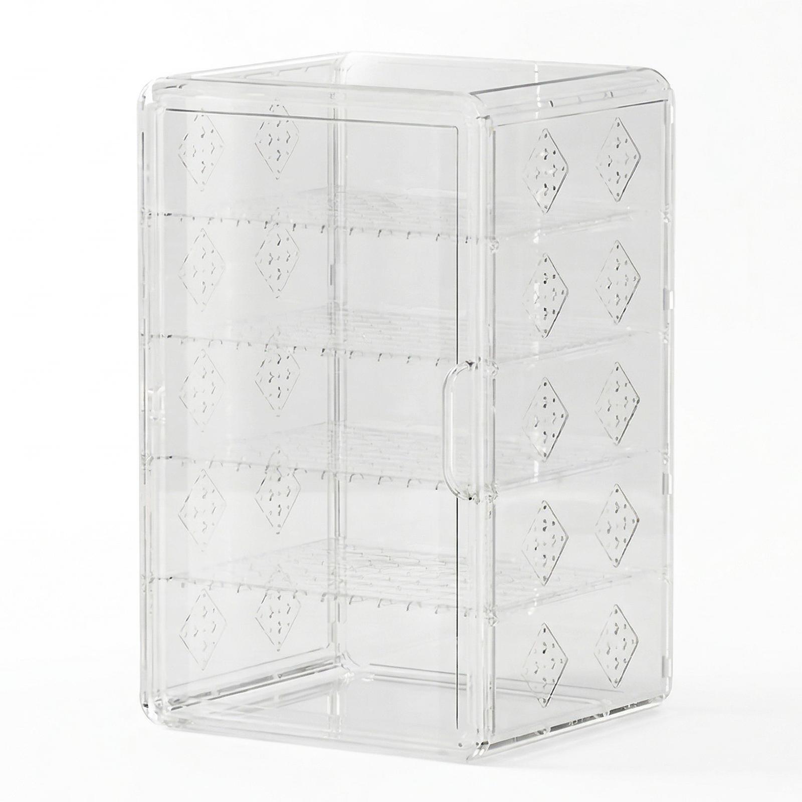 

Clear Plastic Stackable Storage Container with Magnetic Door 5-Tier Bread Box 16.93 X 10.63 X 9.45Inch for Pantry Countertop прозорий