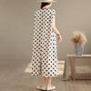 2026 Polka Dot Cotton & Linen Summer Dress: Women's Casual Slim-Fit Mid-Length