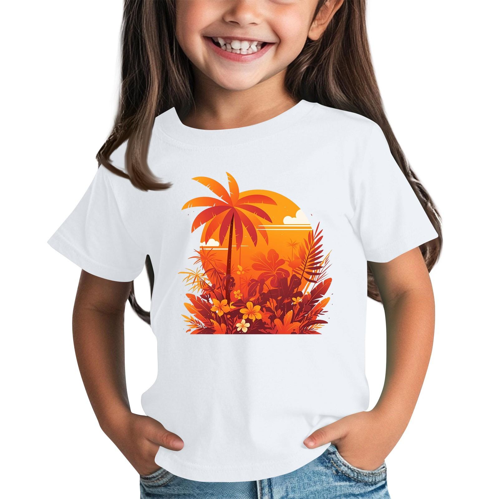 

Детская модная повседневная футболка с круглым вырезом и короткими рукавами 160 белый