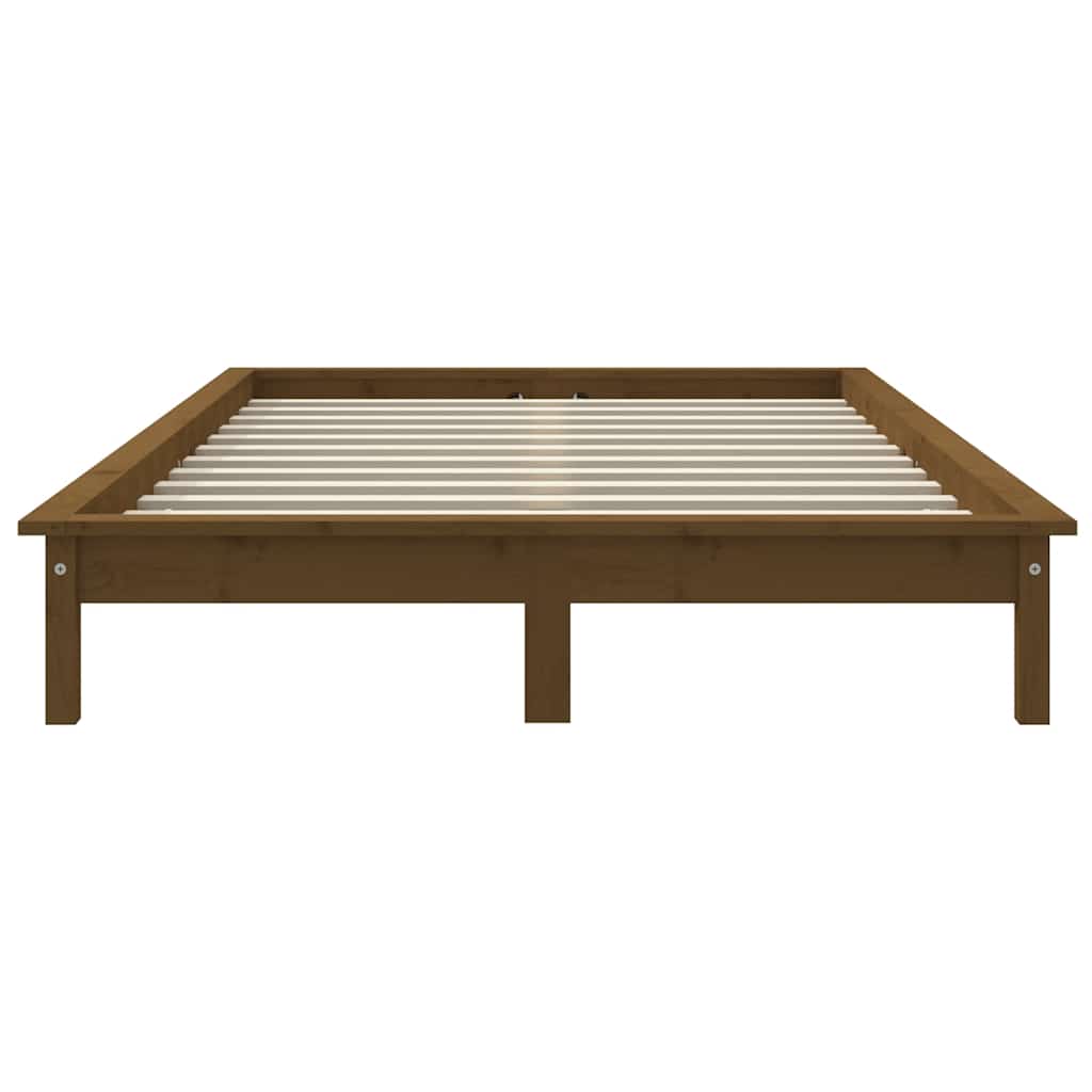 Solid Wood Bed Honey Brown 140 x 190 cm Pine