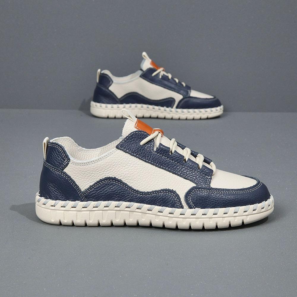 Fashion Leather Casual Shoes Men's Spring Autumn Cowhide Men Breathable and Sweat Absorbing Soft Soled Bean Shoes Mens Loafers Sneakers