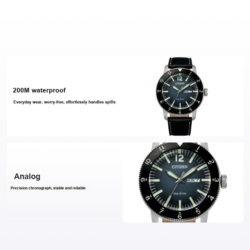Citizen Eco-Drive Series Stainless Steel Solar Watch Men watches Green AW0077-19L Blue