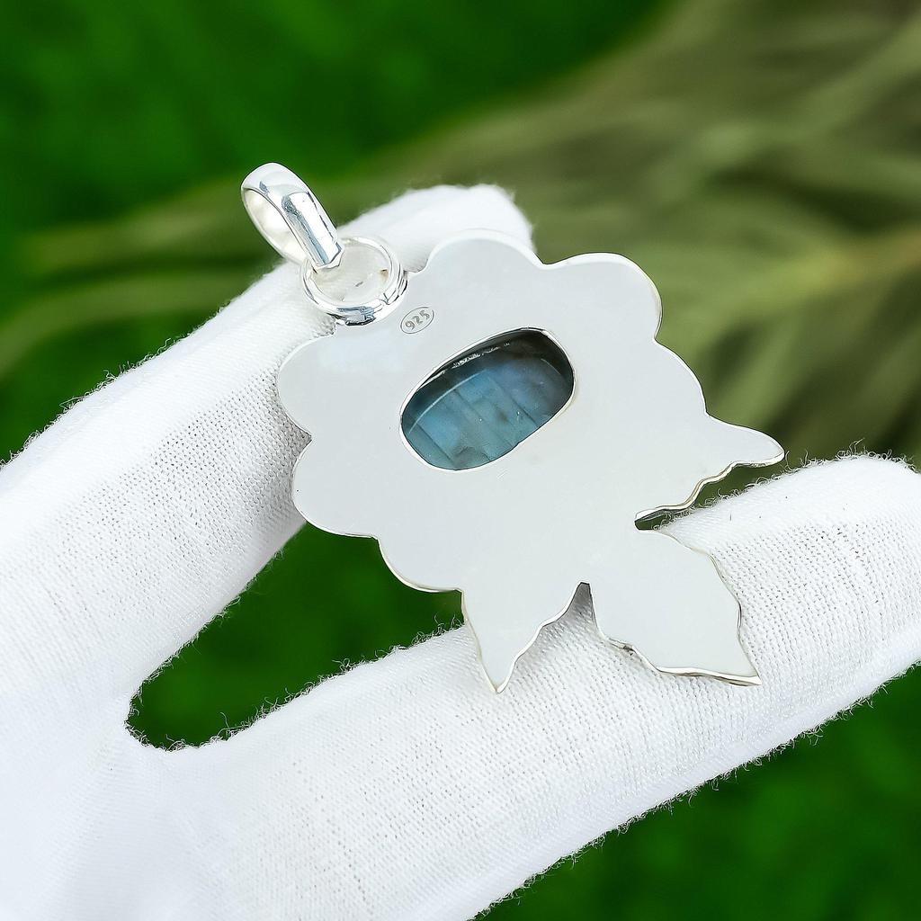 Friendship Day Deal Labradorite Gemstone Third Eye Chakra New Pendant 925 Silver