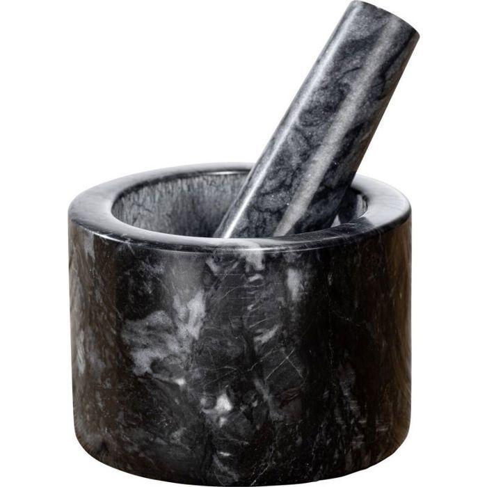Mortier - Pilon - Broyeur Manuel Wenko - 55080100 - Mortier En Marbre Pour Hacher Les Herbes Et Les Épices, Noir