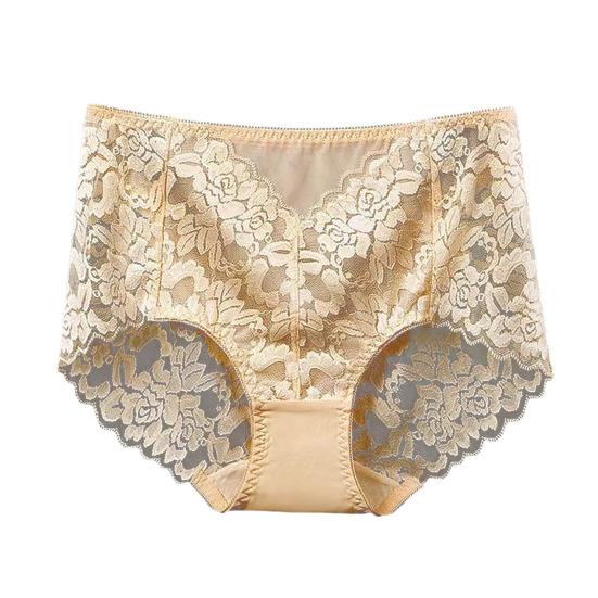 Damen Slips High Waist Slips Spitzenstickerei Hüftlift Slips