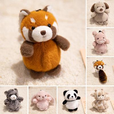 Portachiavi Raccoon Carino Peluche Panda Cervo Tema Animali dello Zoo Regalo per Bambini Animale di Peluche Morbido Sicuro Bomboniera Festa di Compleanno