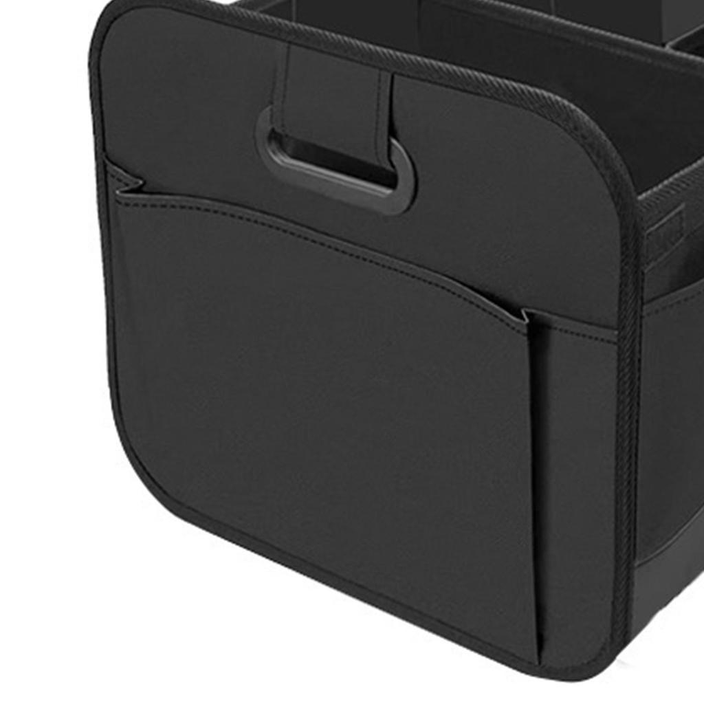 Car Trunk Organizer Oxford Cloth Foldable Organizer for Car Automotive Storage Box with Reinforced Handles Black