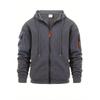 Mens Zip Up Hoodie Sweatshirt Casual Sports Top Solid Color Loose Fit