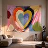 Layered heart shapes with Digital printing polyester wall tapestry suitable for use in living rooms bedrooms offices bars party