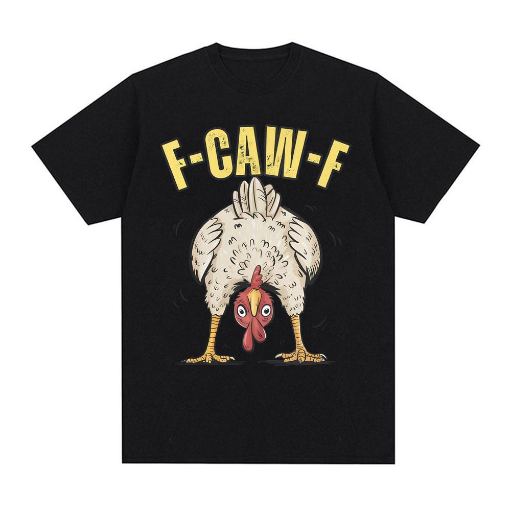 

Funny Chicken F-CAW-F Farm Humor T Shirt Rooster Graphic Meme Tee Shirt Men Women s Clothing Cotton Casual High Quality T-shi... 5XL різнокольоровий