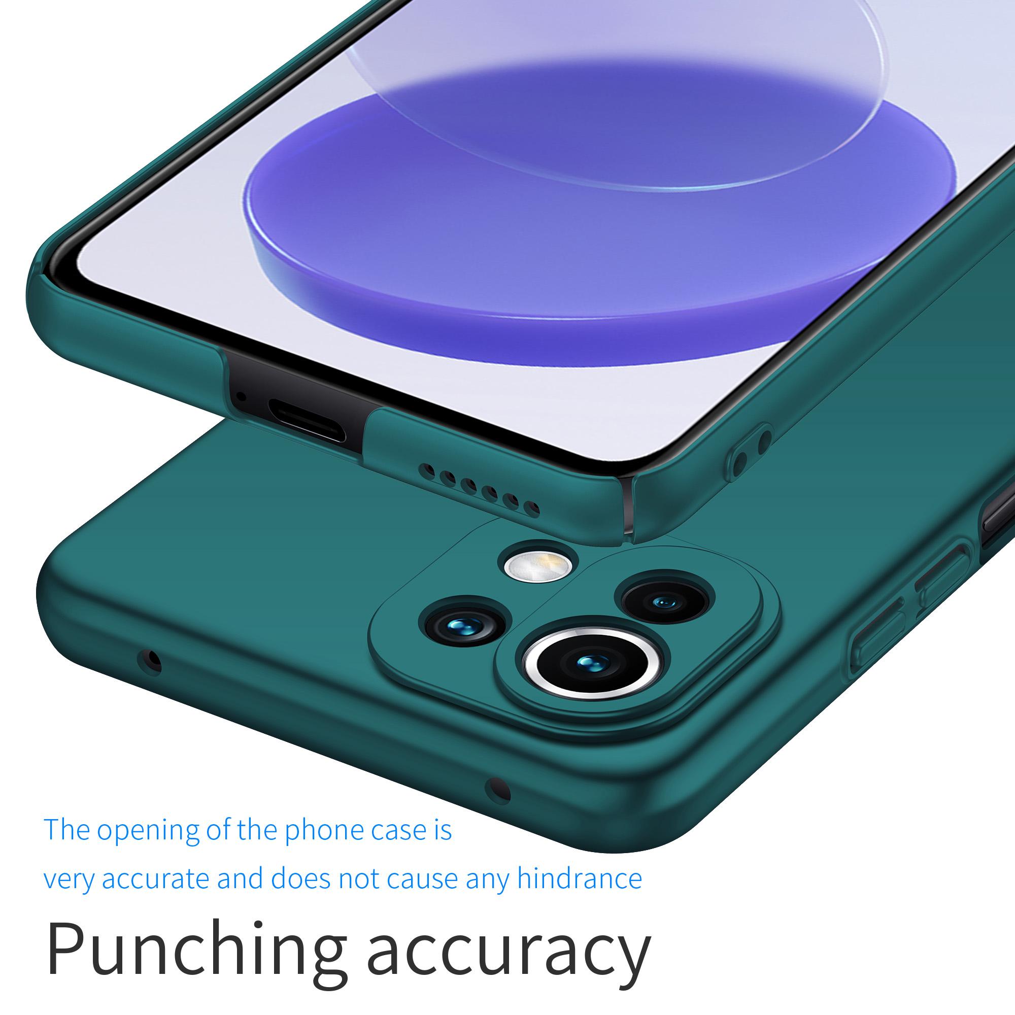 

Phone Cover for Xiaomi 11 Lite 5G NE/Mi 11 Lite 4G/5G Solid Color Anti-scratch Hard PC Cellphone Case Green