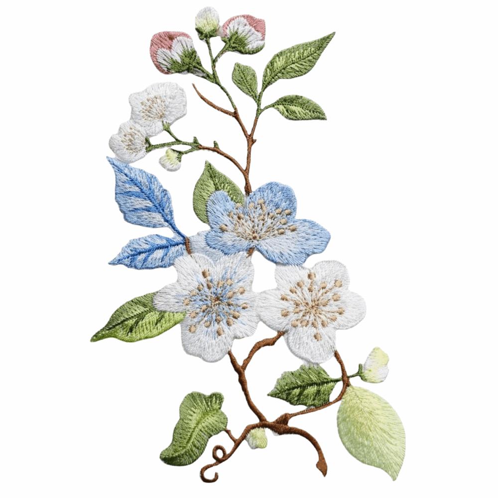 Iron on DIY Embroidered Stickers Flower Shape Clothes Sticker Elegant Flower Embroidery Patch Bags 1