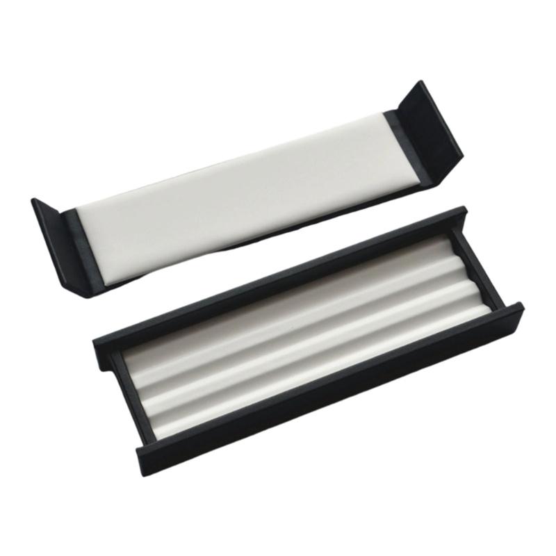 

5 Slot And 3 Slot Stone Storage Box Set With Leather Lined Interior For Jewelry Display And Travel Organizers