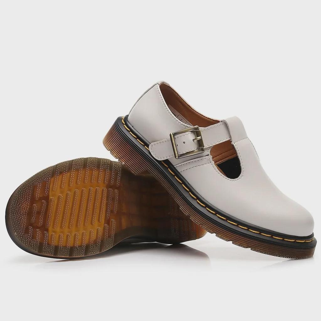 Aibiden Women's Genuine Leather Mary Jane T-Strap Shoes - British Fashion Student Style.