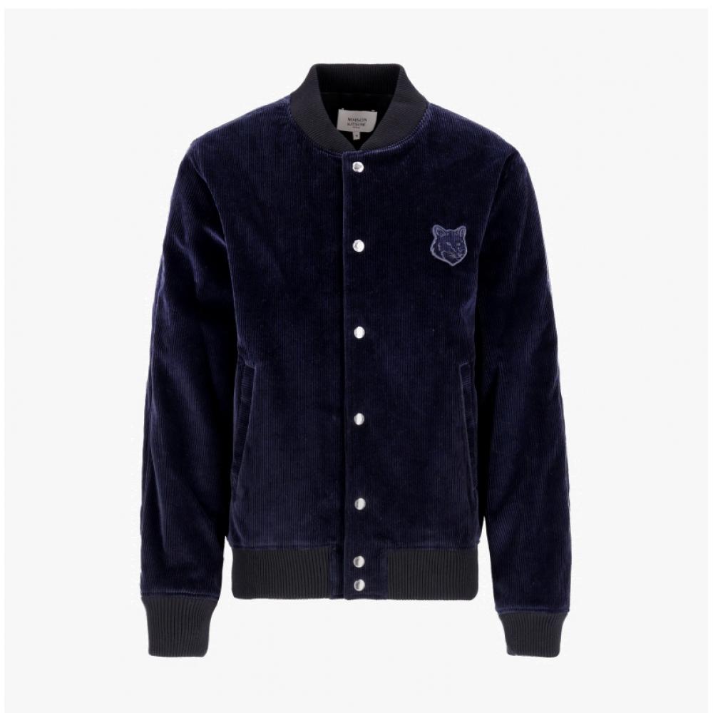Maison Kitsune Mm02108ww0116 P480 Bold Fox Head Patch Corduroy Teddy Mens Jacket