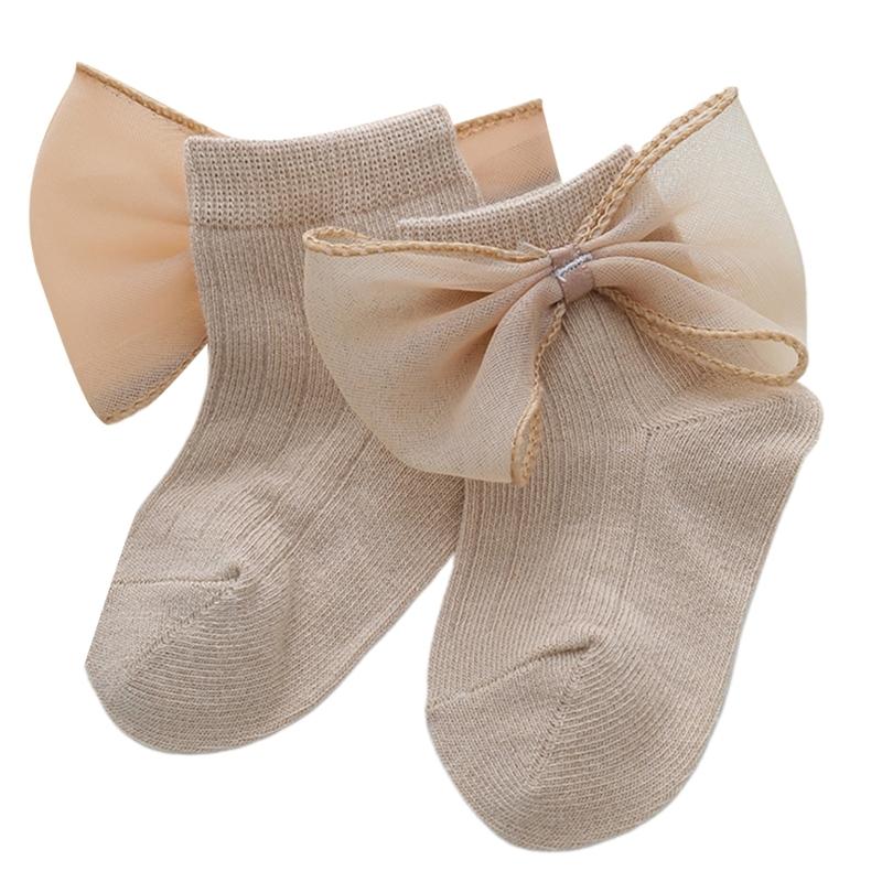 

AntiSlip Ankle Socks for Baby Girl Boys Lace Bowknot Short Socks Combed Cotton Socks Infant Warm Socks for Spring 1 кофейный