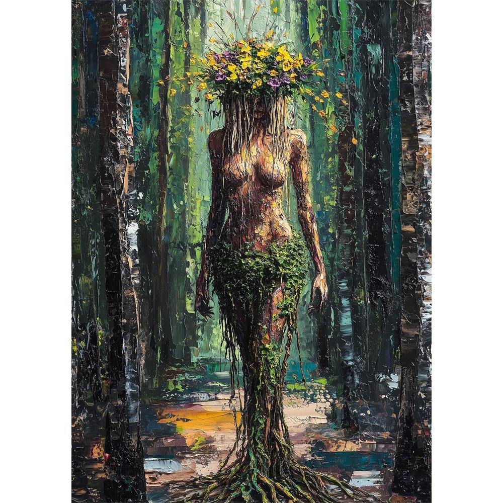 Terror Curse Gothic Style Tattoos Female Warrior Diamond Painting 5D DIY Art Pattern Printing Kit Jigsaw Canvas Mosaic Stitching Home Decoration