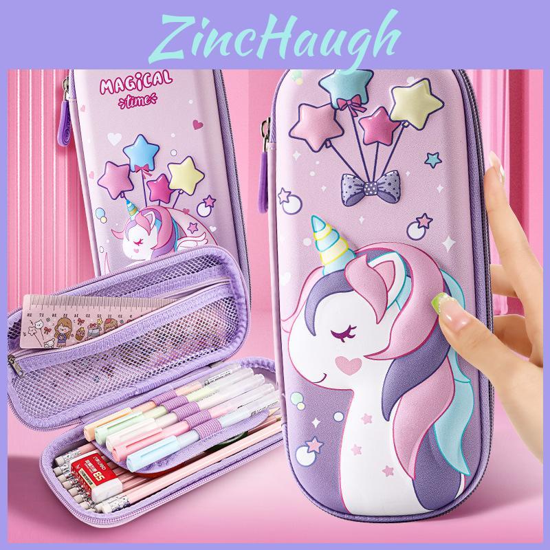 Eva Unicorn Pencil Case For Kids With Cartoon 3d Design And Large Storage