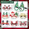 4/10 Pair Christmas Eyeglasses Glasses Glitter Cute Costume Xmas Glasses Frames for Christmas Party Favors Ornaments Props