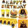 Birthday Cartoon Decorations Party Favors New Anime Figure Birthday Decorations Cute Ballons Plates Cups Tablecloth Accessories