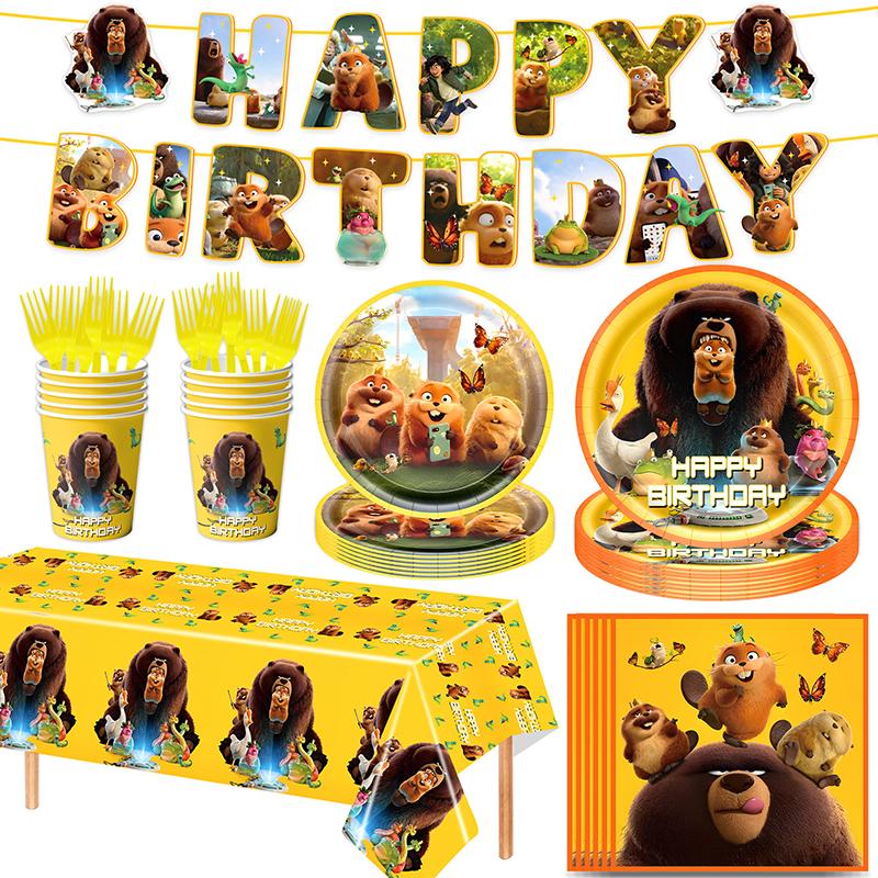 Birthday Cartoon Decorations Party Favors New Anime Figure Birthday Decorations Cute Ballons Plates Cups Tablecloth Accessories