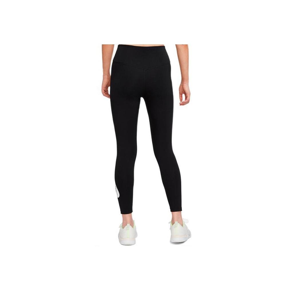 Nike Solid Color Logo Print Fitness Leggings Women Bottoms Black DQ5561-010