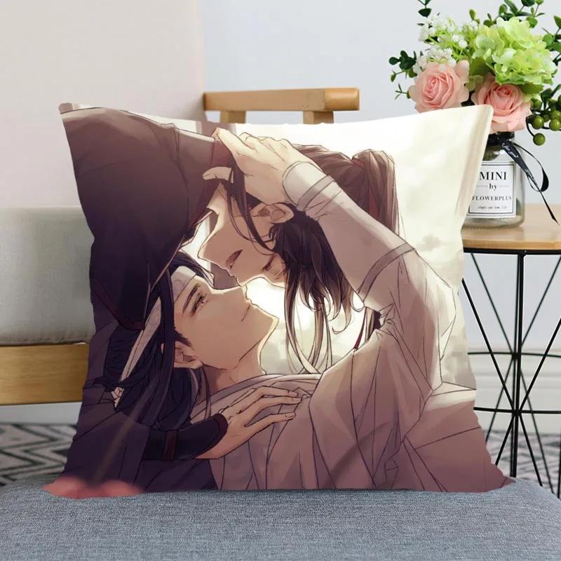 New Arrival Mo Dao Zu Shi Pillow Cover Bedroom Home Office Decorative Pillowcase Square Zipper Pillow Cases Satin Soft No Fade