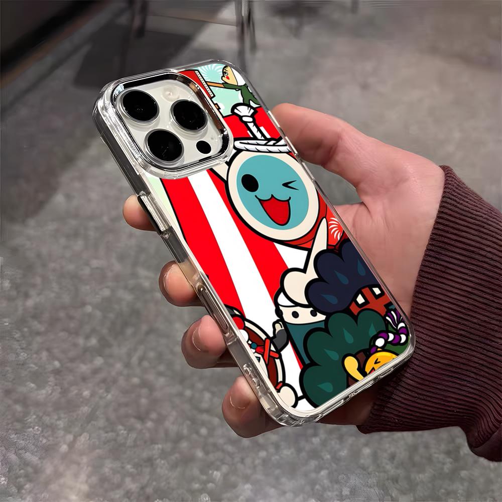 

Taiko No Tatsujin Phone Case For IPhone 17 Air 16 E 15 14 13 12 11 Plus Pro Max Electroplated Transparent Soft Shell iPhone 15 Plus