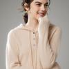 2024 Women's Cashmere Hooded Pullover: Loose Fit, Solid Color, Korean Style Autumn/Winter Sweater