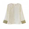 2026 Spring Retro Jacquard Patchwork Long Sleeve Slimming Women's Top