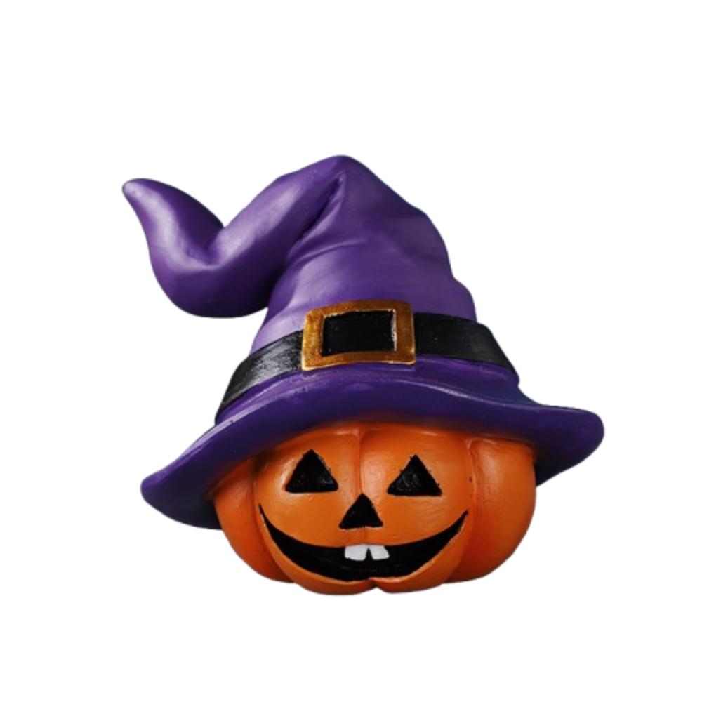 

Festival Halloween Pumpkin Figurine Cartoon Pumpkin Statue Ghost Festival Decor Style 1