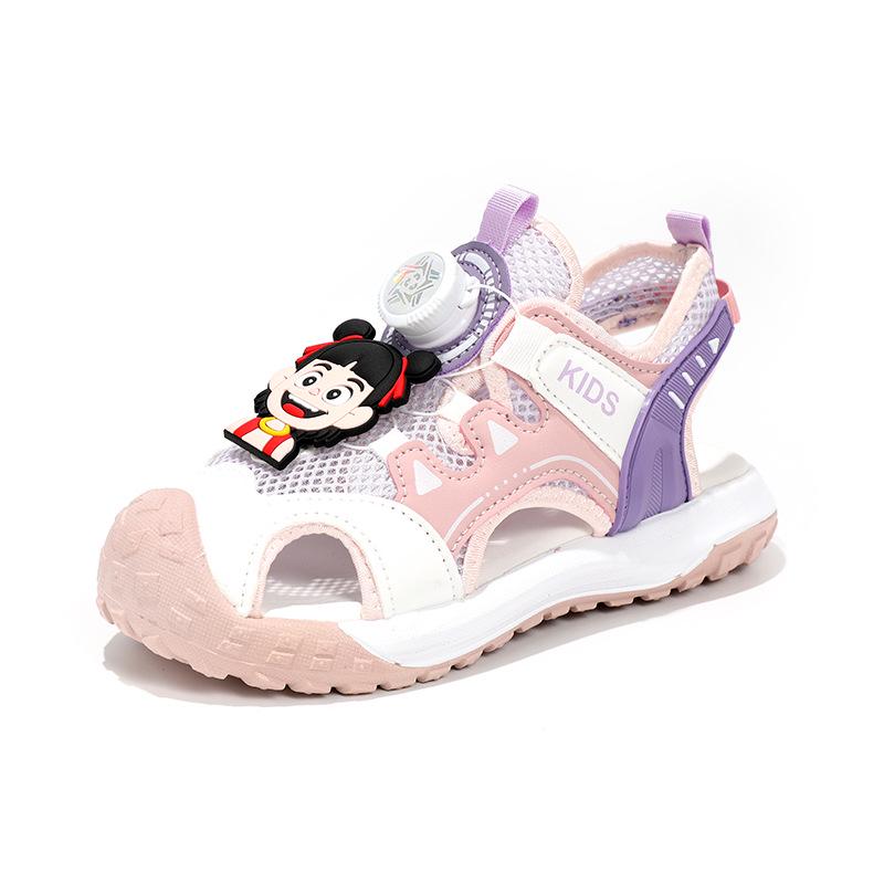 Children's 2025 Summer Rotating Button Closed-Toe Water-Resistant Breathable Sandals