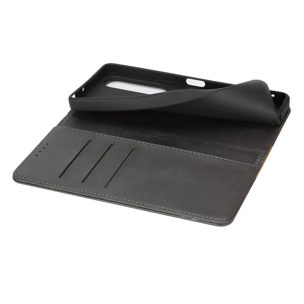 For Sony Xperia 1 VII Case Calf Texture 3 Card Slots Color Splicing Leather Phone Cover