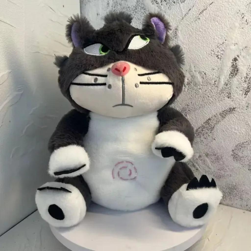 JOYBLISS Stock Soothing New Breath Light Sound Cute Leering Cat Music Early Education Doll Stuffed Animals