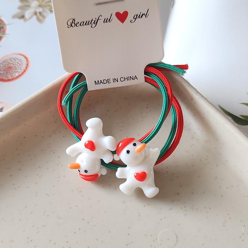 2024 Christmas Santa & Reindeer Hair Ties - High Elasticity (2-Pack)