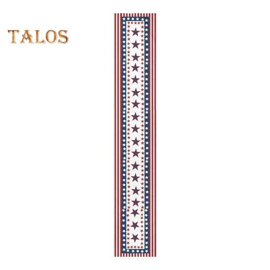 Bieżnik na stół 4 lipca USA Wzór gwiazd i pasków Bieżnik Dzień Niepodległości Patriotyczna dekoracja na Dzień Pamięci Dekoracja stołu jadalnego do domu, kuchni