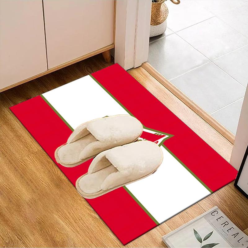Green And Red Soccer Emblem Printed Office Carpet Chair Cushion Entryway Rug, Rugs for Living Room, Bedroom Christmas gifts