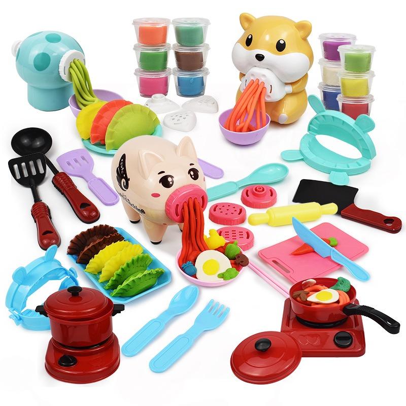 DIY Cartoon Schwein Nudelmaschine Ton Set Kinder Rollenspiel Spielzeug